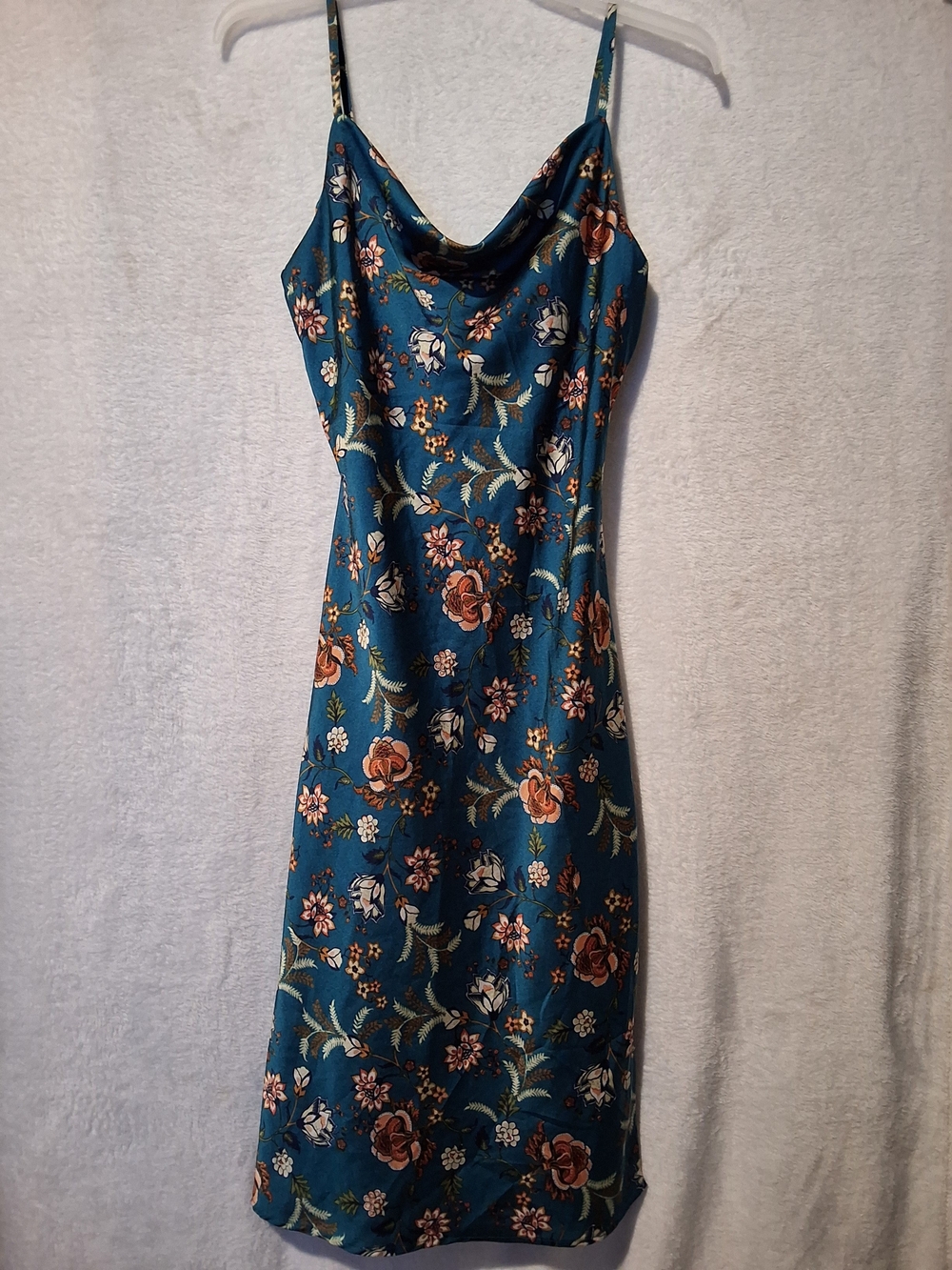Inspired Hearts Teal Floral Slip Midi Dress